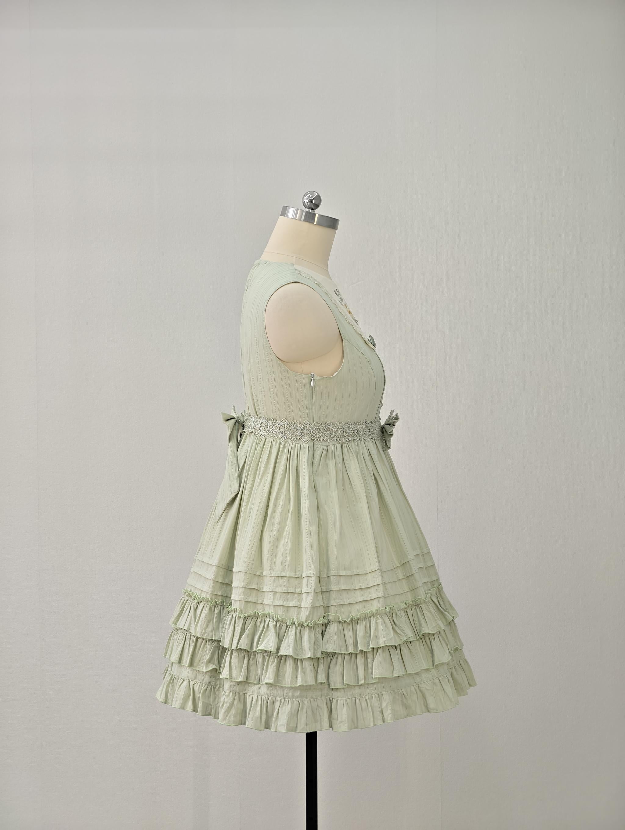 Cotton Plus Size Lolita Jumper Dress, Floral Embroidery 45595:865094
