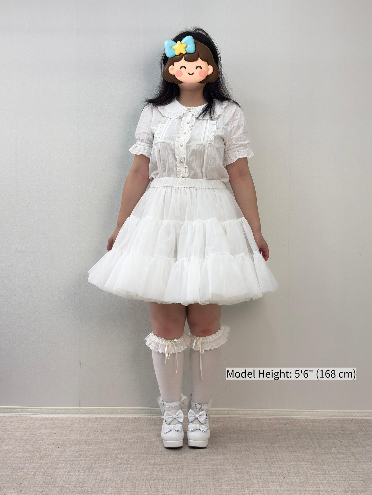 Noloria 18.9" (48 cm) High Volume Plus Size Lolita Petticoat, Cloud Bloom 45716:872699