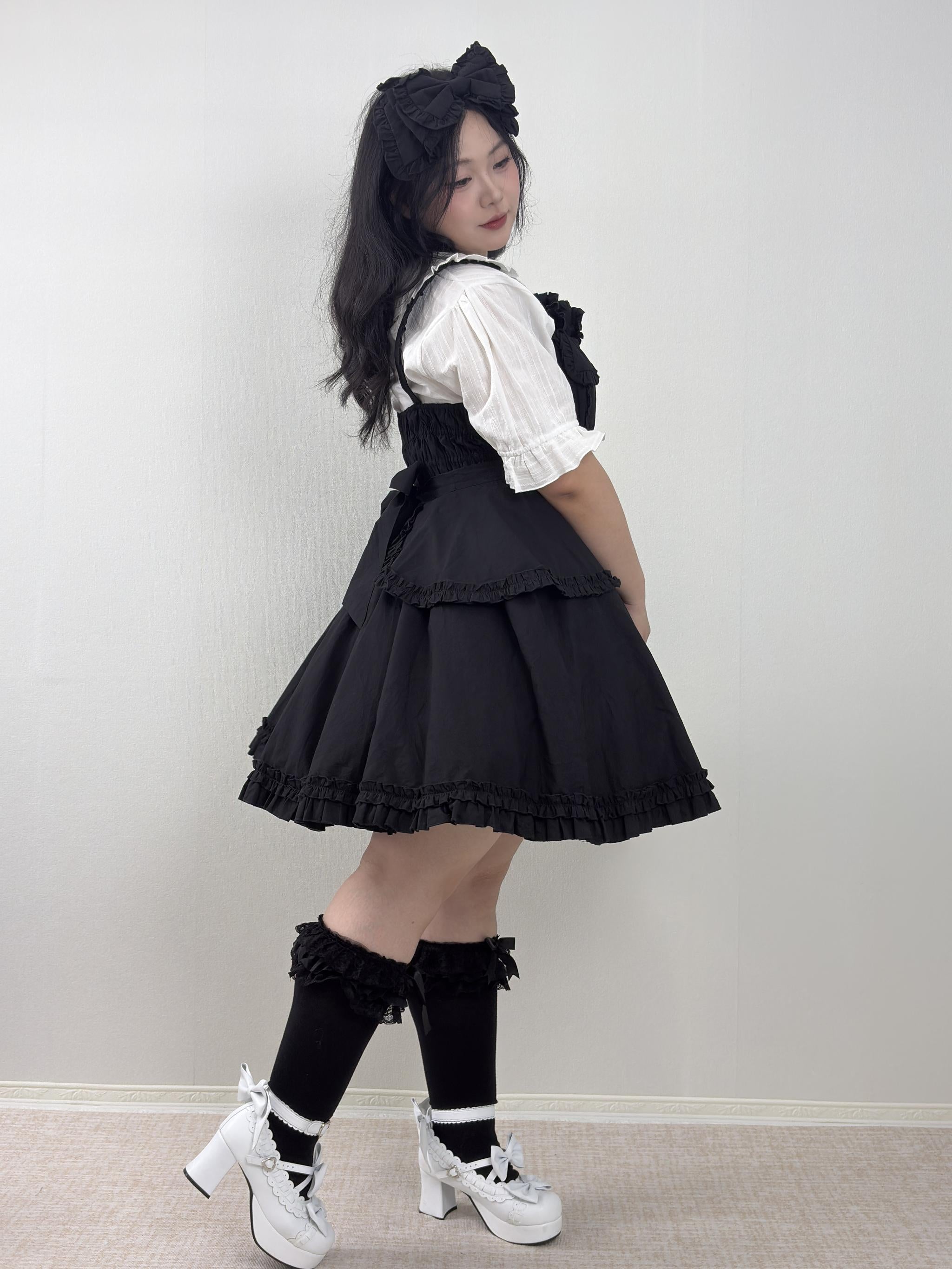 Cotton Plus Size Lolita JSK Dress, Full Back Shirring 45594:865184