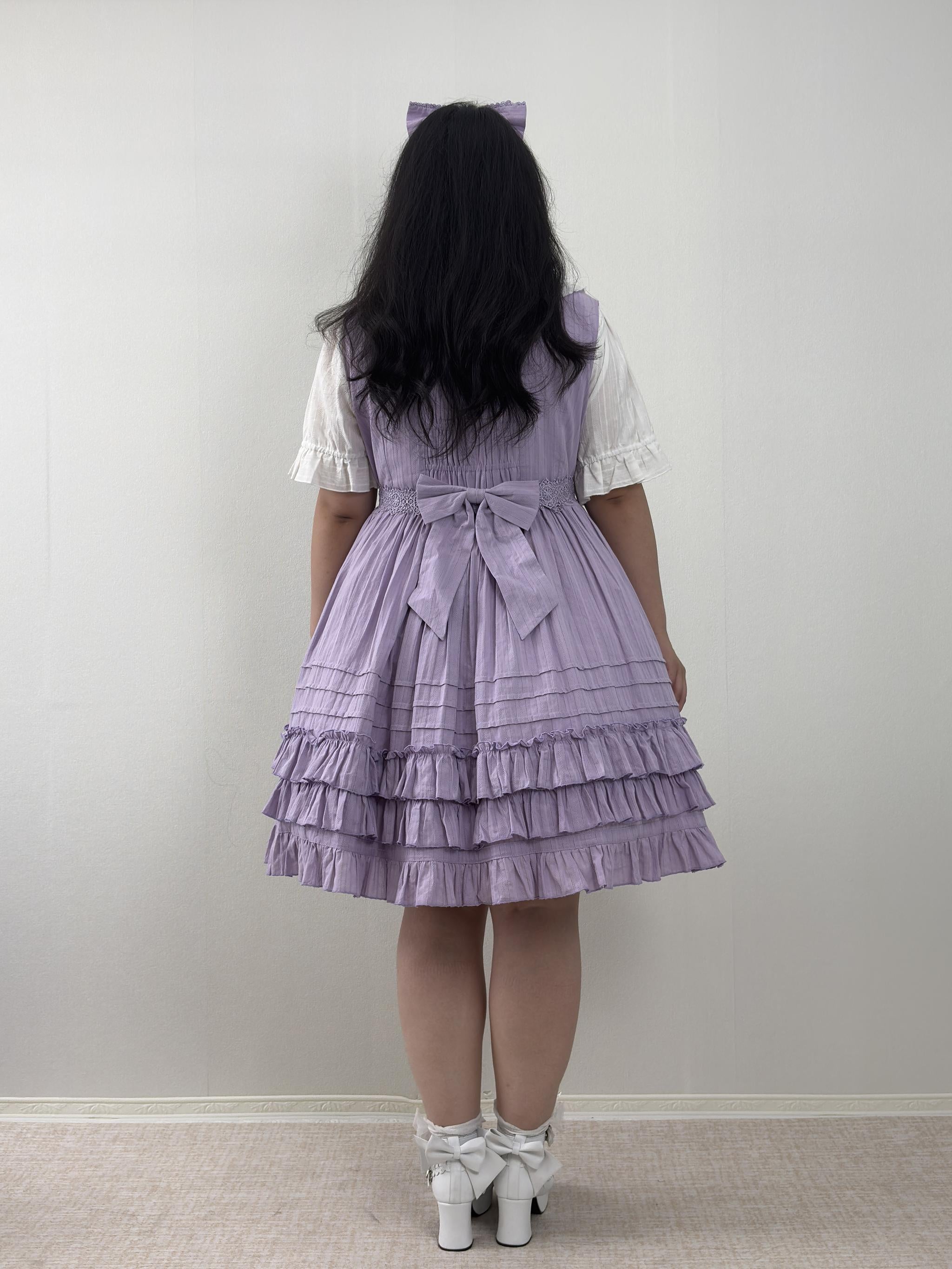 Cotton Plus Size Lolita Jumper Dress, Floral Embroidery 45595:865121