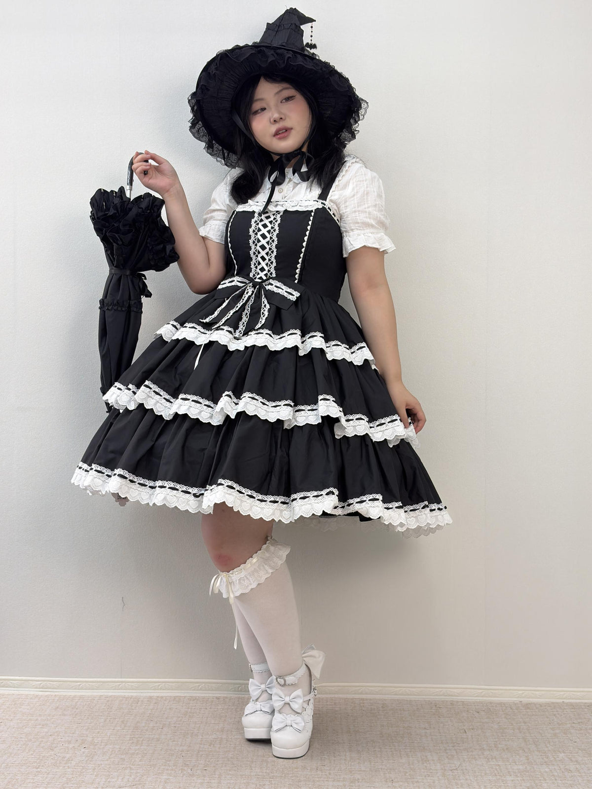 Cotton Plus Size Lolita Blouse, Peter Pan Collar 45598:872503