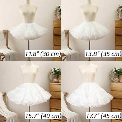 Manyiluo - White Lolita Puffy Petticoat, Multi-Length 43967:790637