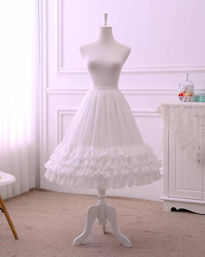 Manyiluo - 27.6" (70 cm) A-line Lolita Petticoat, Adjustable Puffiness 43980:790758