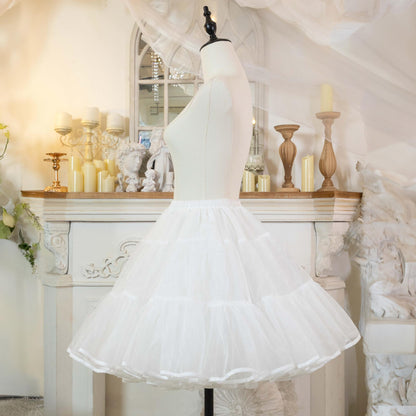Noloria - 17.7" (45 cm) Organza Lolita Puffy White Petticoat 43720:786572