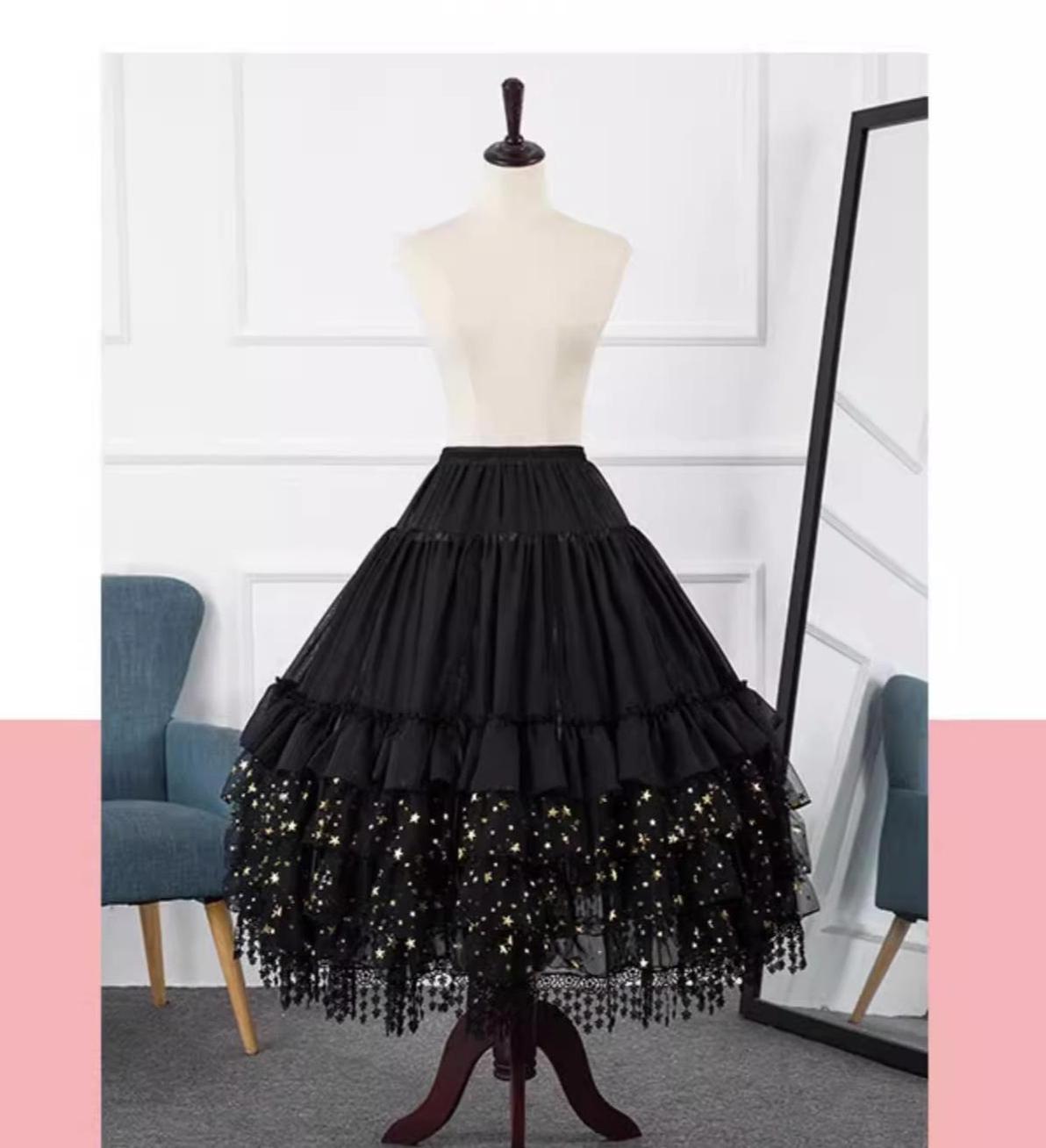 Manyiluo - Wedding Lolita Petticoat, Detachable Bone Support (Black) 43963:790569