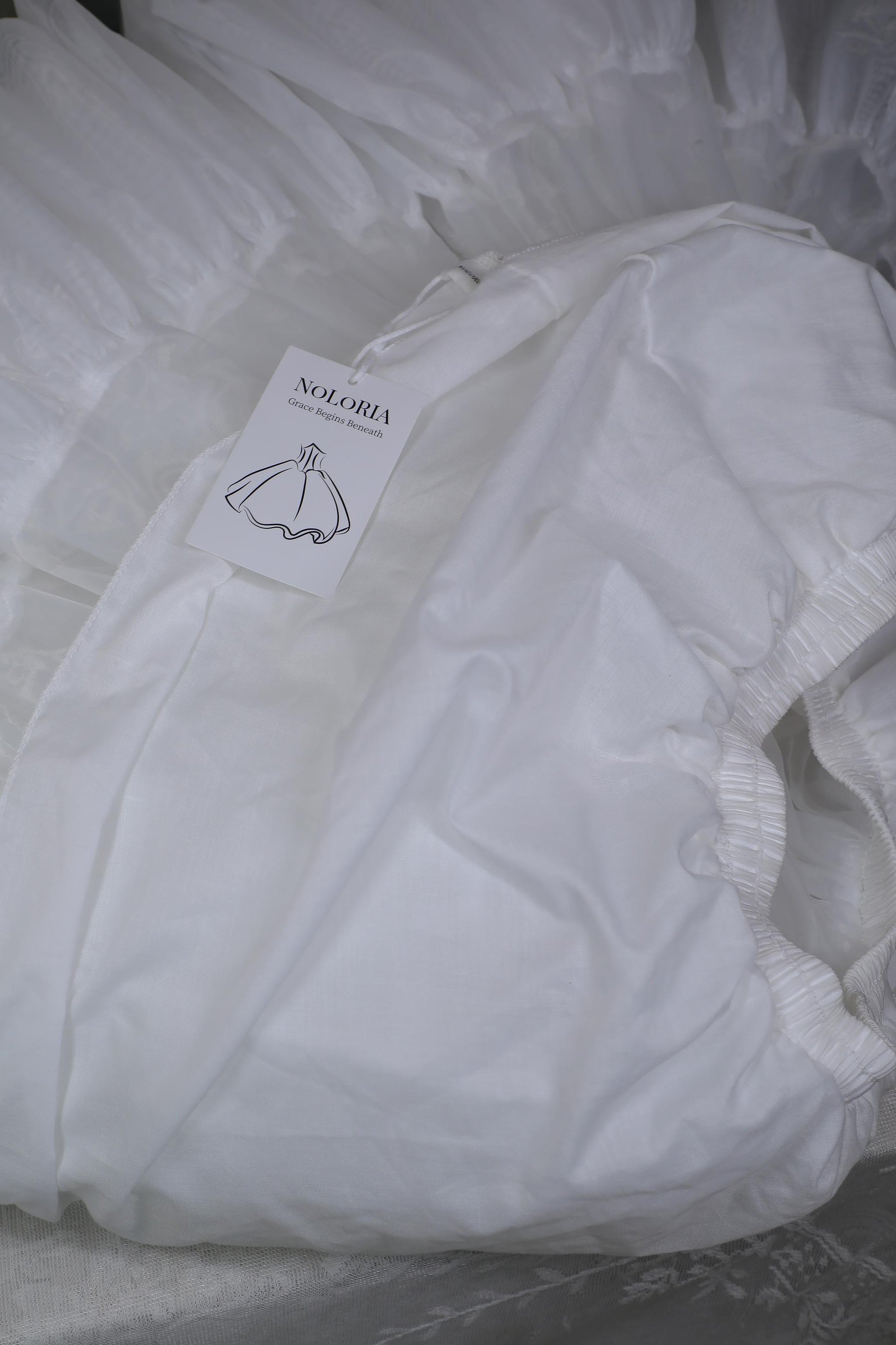 Noloria - White Puffy Lolita Petticoat, 17.7" (45 CM), Cotton Lining 43722:783757