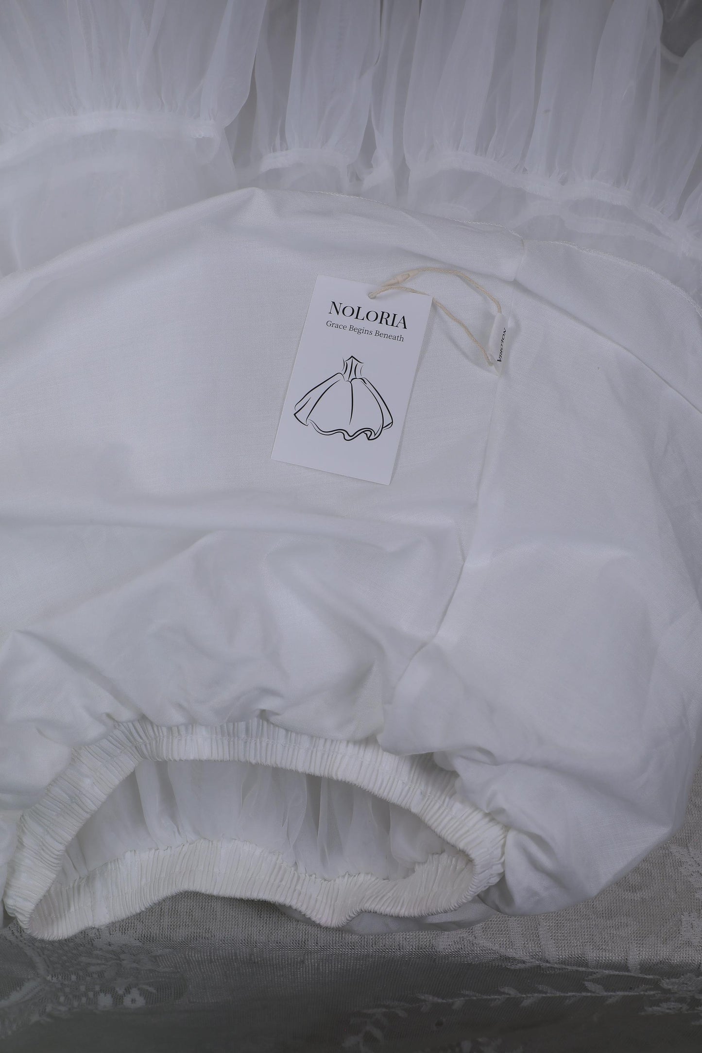 Noloria - 17.7" (45 cm) Organza Lolita Puffy White Petticoat 43720:784195