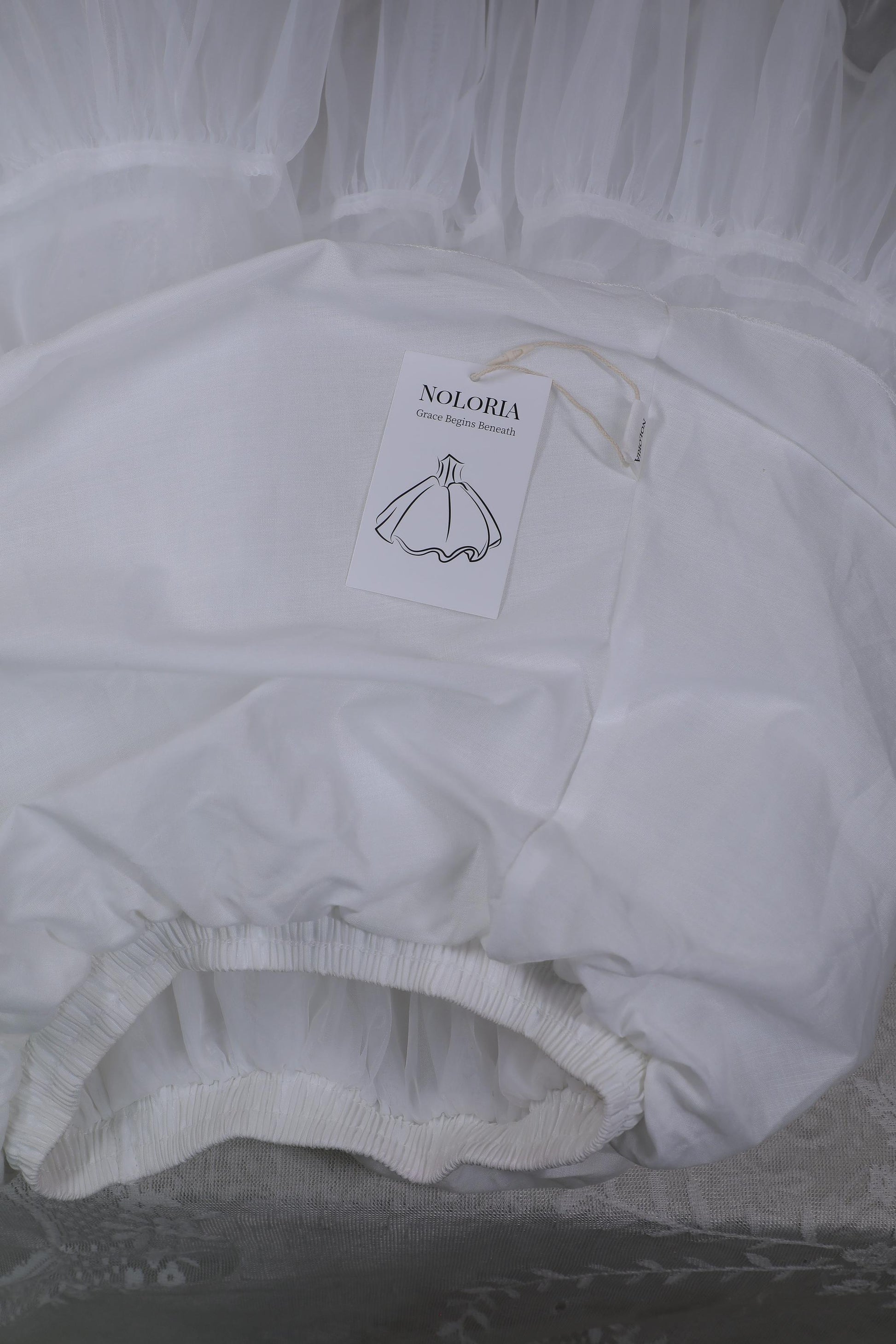 Noloria - 17.7" (45 cm) Organza Lolita Puffy White Petticoat 43720:784195