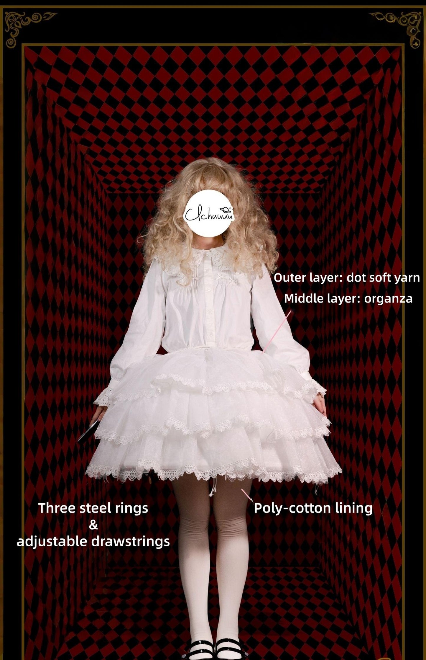 Boguta - Carmen - Adjustable Lolita Petticoat, 17.7"-28.3" (45-72 cm) 43971:791287