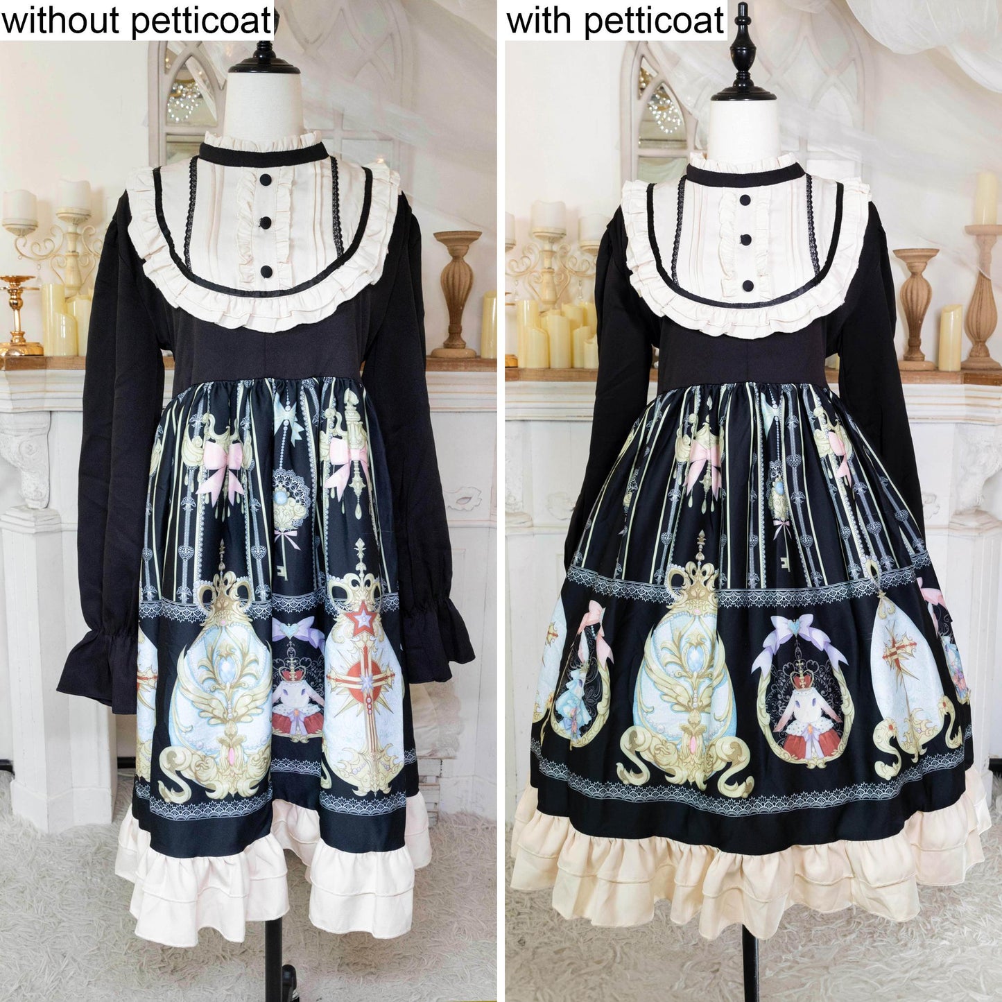 Noloria - White Puffy Lolita Petticoat, 17.7" (45 CM), Cotton Lining 43722:786522