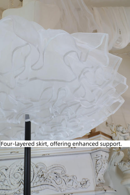 Noloria - 17.7" (45 cm) Organza Lolita Puffy White Petticoat 43720:784189
