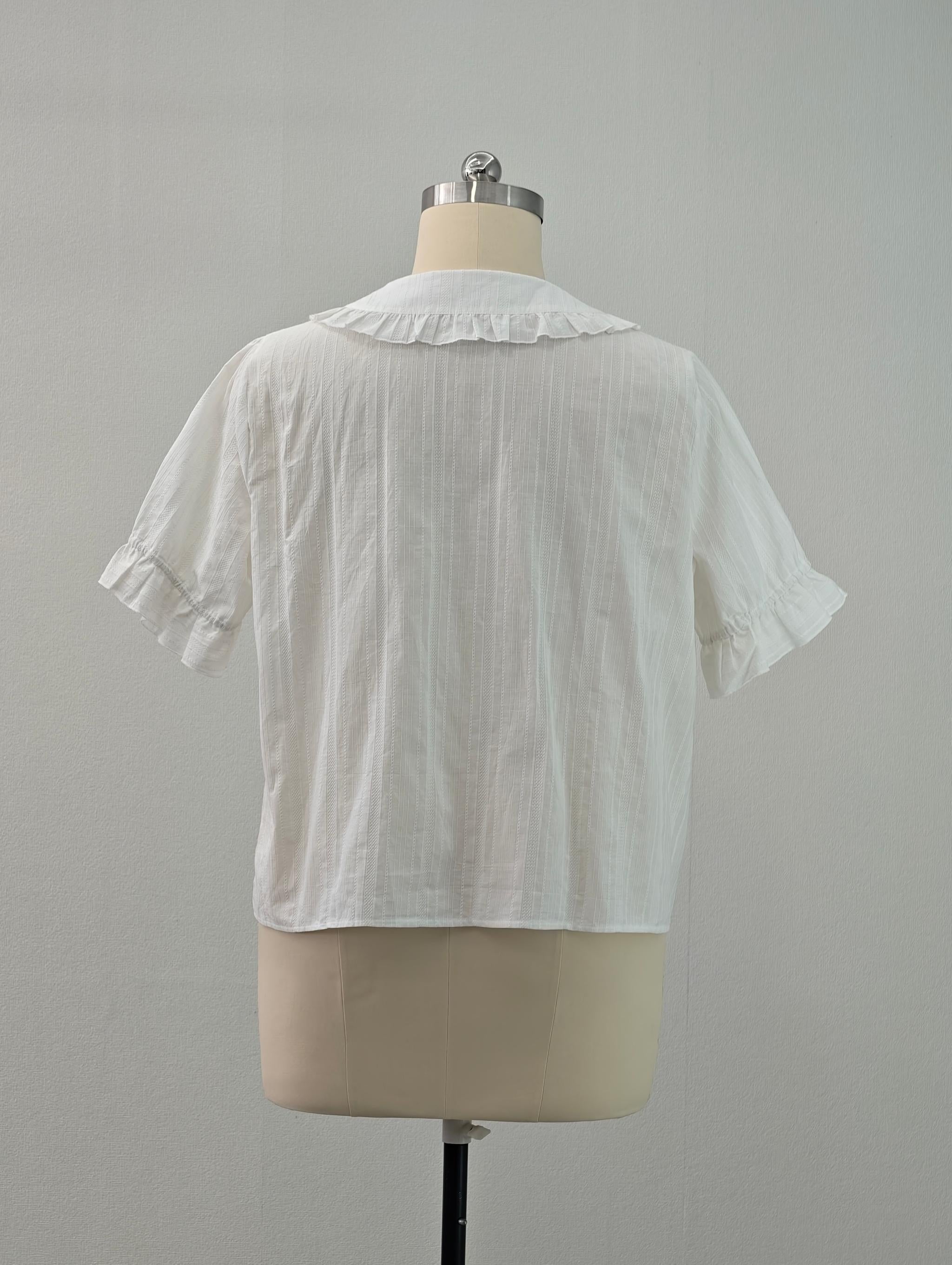 Cotton Plus Size Lolita Blouse, Peter Pan Collar 45598:866503