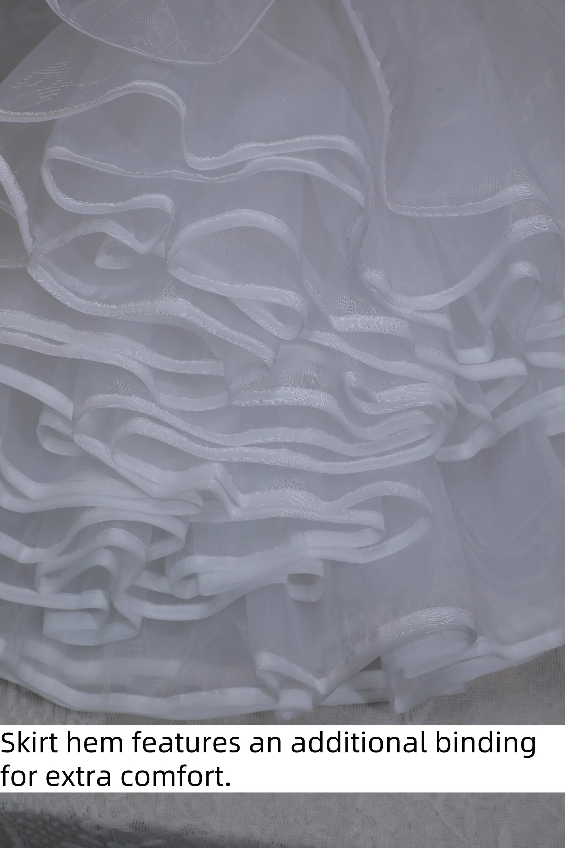 Noloria - 17.7" (45 cm) Organza Lolita Puffy White Petticoat 43720:784188