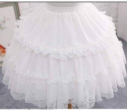 Manyiluo - White Adjustable Boned Lolita Petticoat, 18.1" (46 cm) 43947:790358