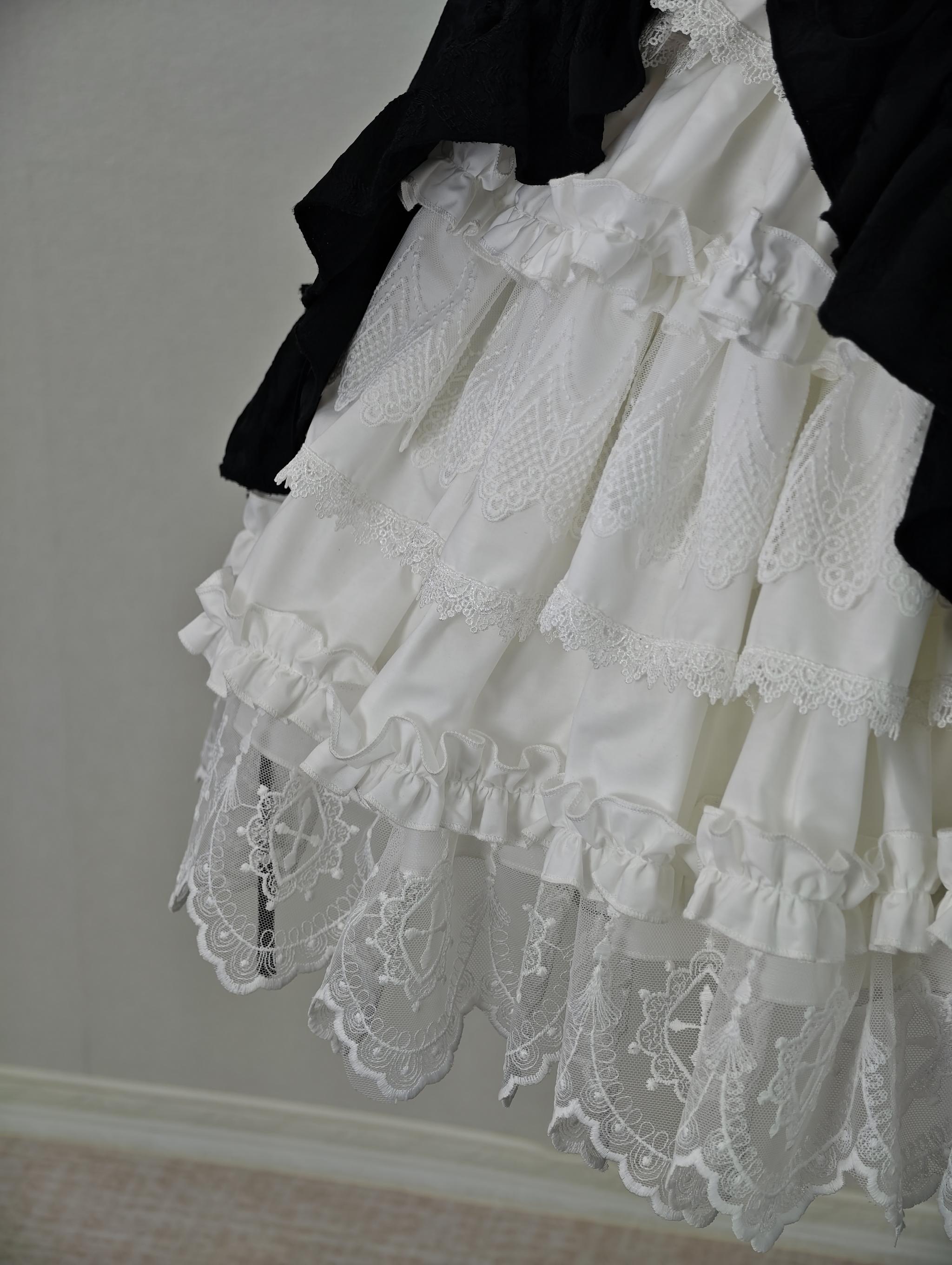 Blood Moon Rose - Gothic Lolita Plus Size Skirt with Integrated Jacquard Waist Cincher 45599:864979