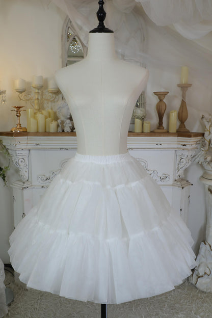 Noloria - White Puffy Lolita Petticoat, 17.7" (45 CM), Cotton Lining (White) 43722:783762
