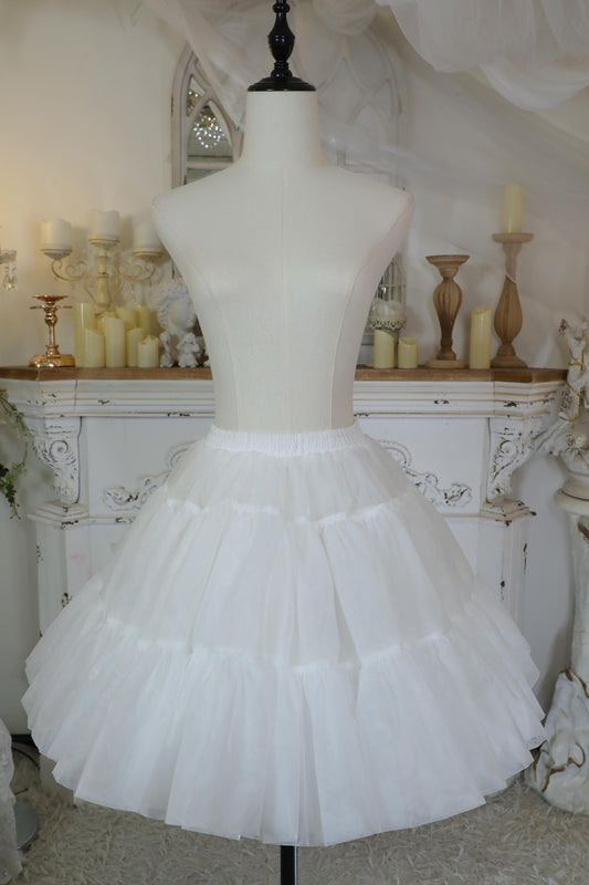 Noloria - White Puffy Lolita Petticoat, 17.7" (45 CM), Cotton Lining (White) 43722:783762