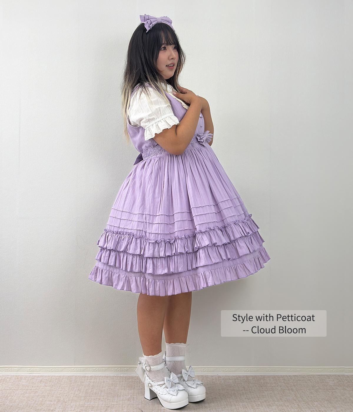 Cotton Plus Size Lolita Jumper Dress, Floral Embroidery 45595:866070