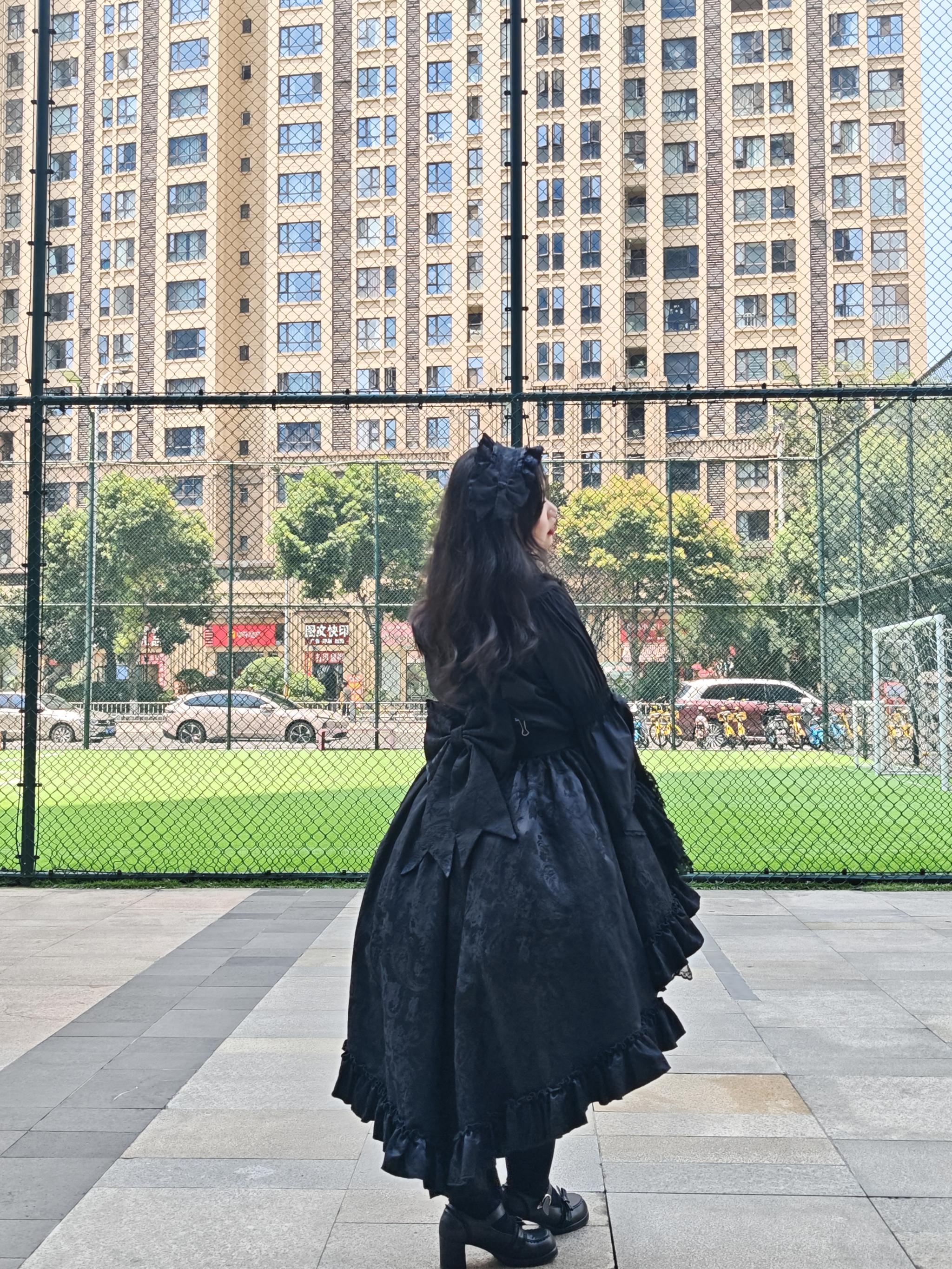 Blood Moon Rose - Gothic Lolita Plus Size Skirt with Integrated Jacquard Waist Cincher 45599:864966