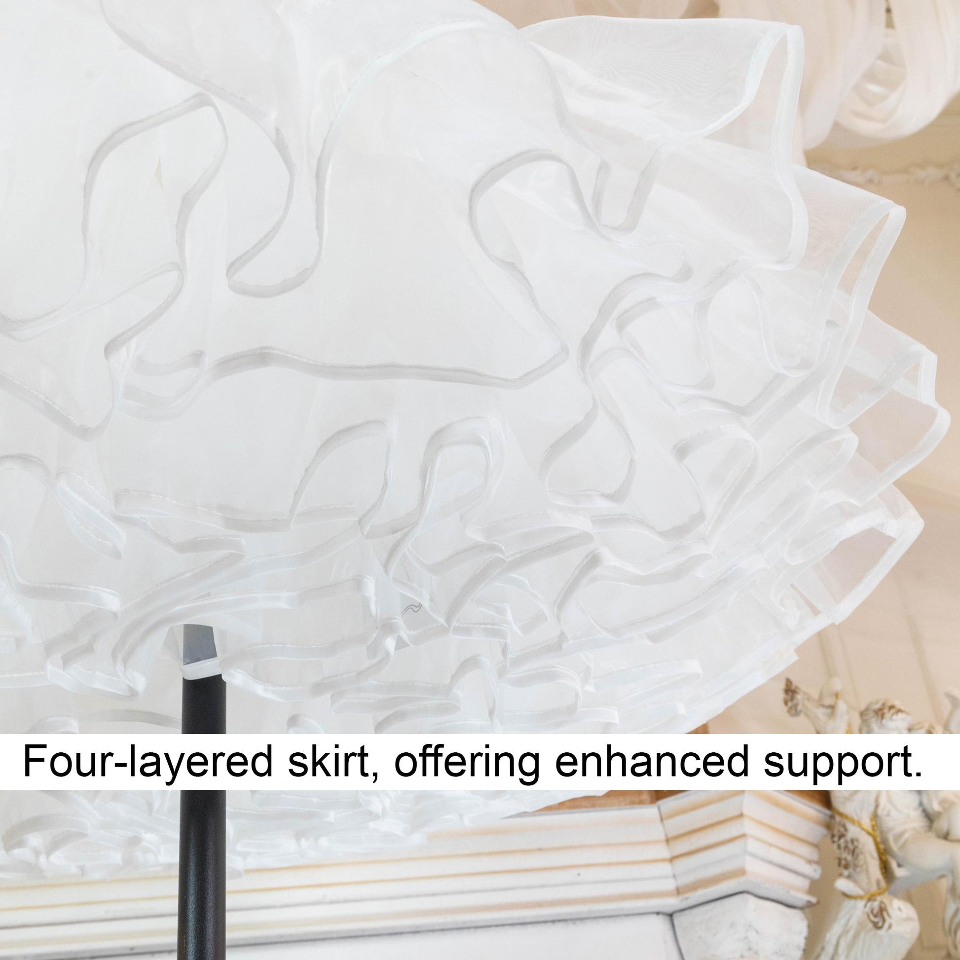 Noloria - 17.7" (45 cm) Organza Lolita Puffy White Petticoat 43720:786575