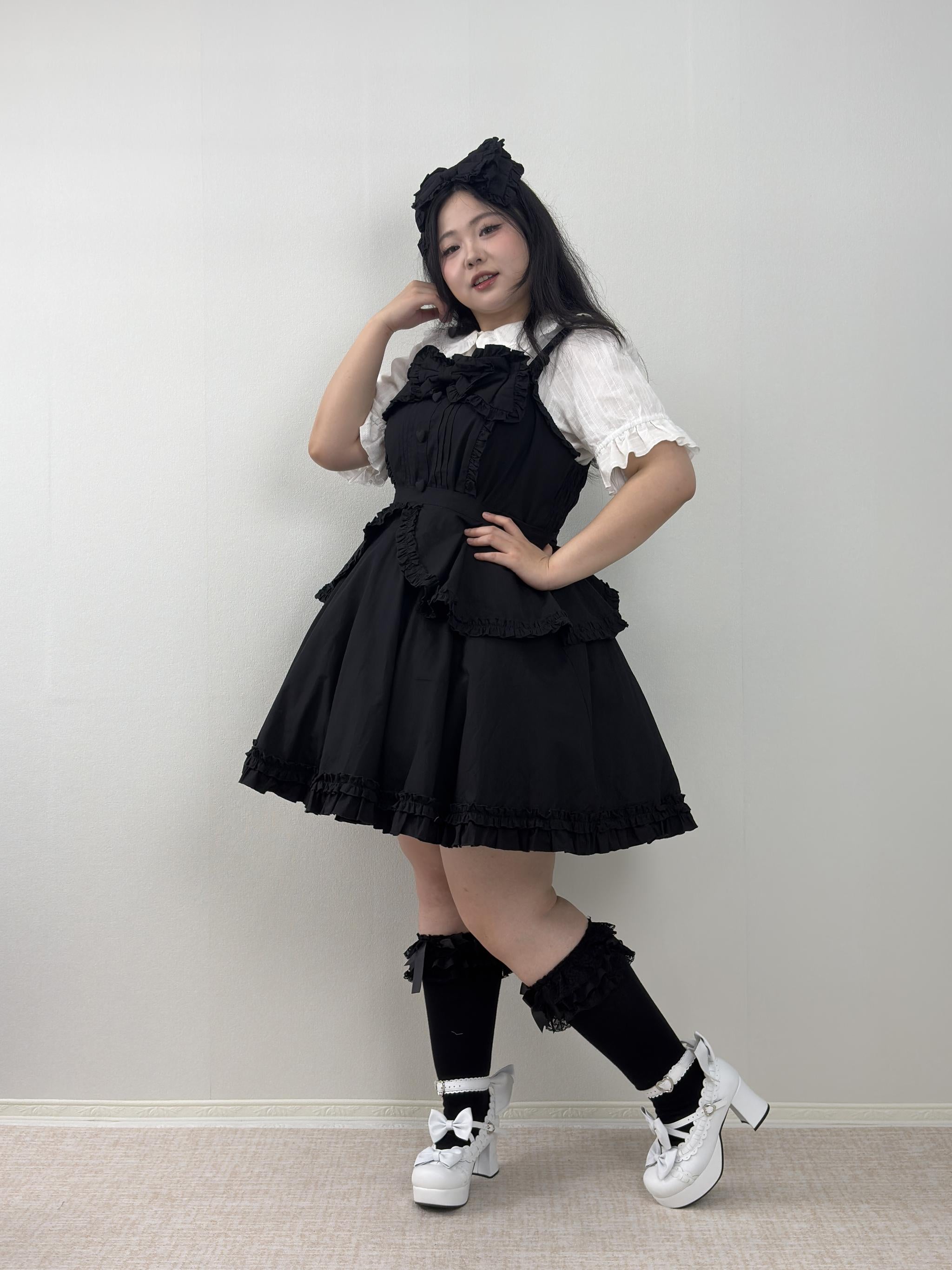 Cotton Plus Size Lolita JSK Dress, Full Back Shirring 45594:865179