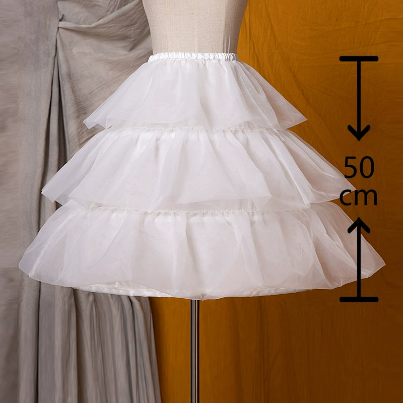 Eieyomi - 27.6" (70 cm) Adjustable Boned Lolita Petticoat (White) 43973:791369