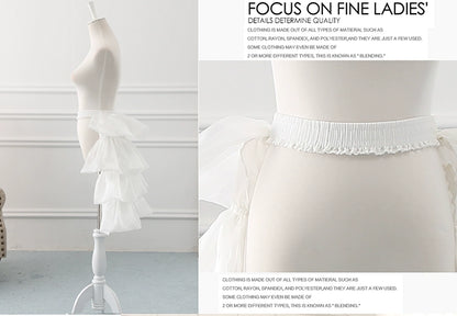 Manyiluo - Bustle Style Lolita Petticoat, Adjustable Length & Puffiness 43970:791170