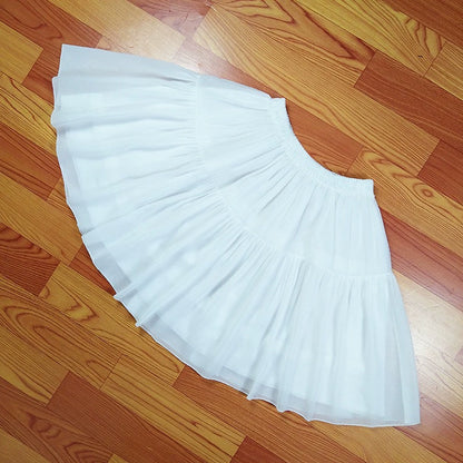 Krncrlo - White Lolita Petticoat, Adjustable Puffy, 17.7" (45 cm) 43978:789984