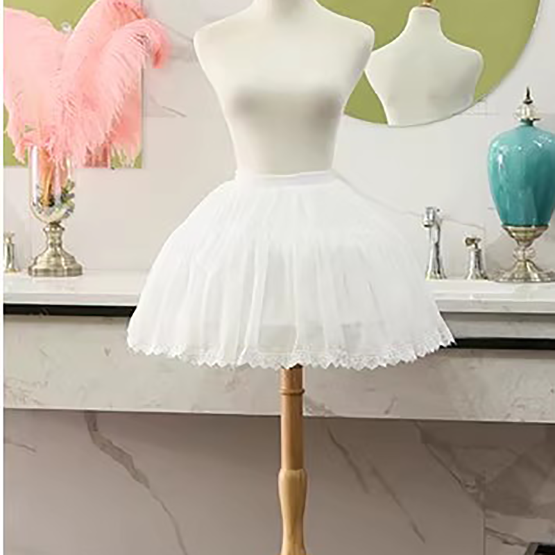 Manyiluo - 18.5" (47 cm) Lolita Petticoat, Adjustable Birdcage-Inspired (White) 43946:791303