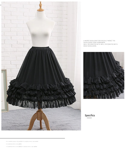Manyiluo - 27.6" (70 cm) A-line Lolita Petticoat, Adjustable Puffiness 43980:790744