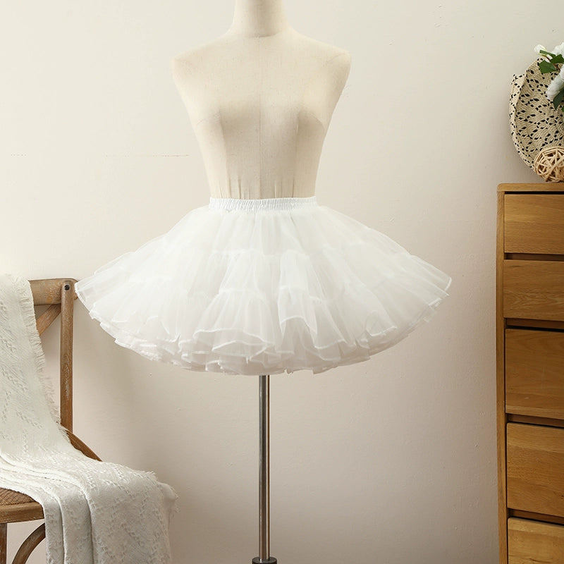Manyiluo - White Lolita Puffy Petticoat, Multi-Length (Puffy) 43967:790628