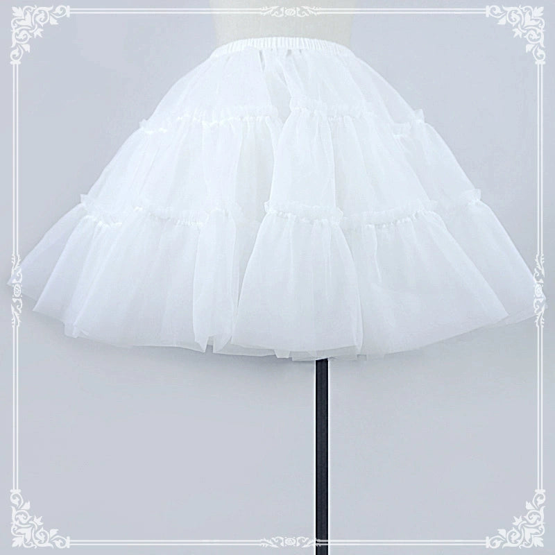 Eieyomi - 16.9" (43 cm) Daily Lolita Petticoat, Ruffles (White) 43972:791335
