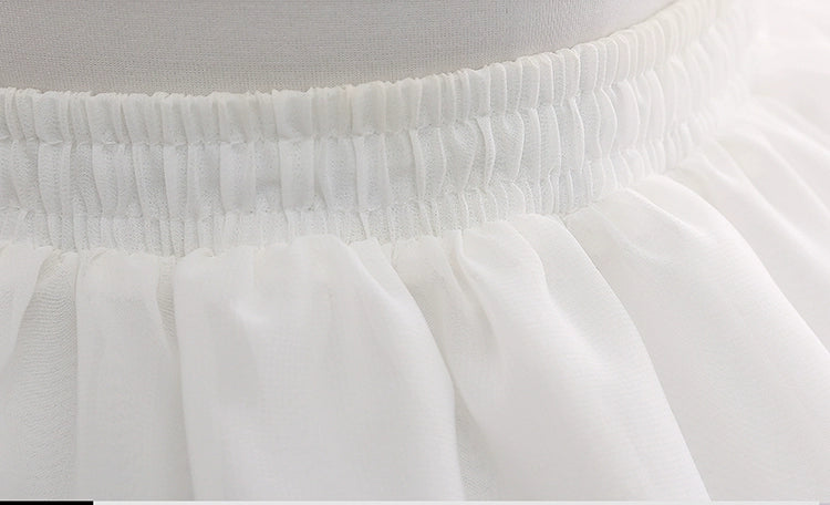Manyiluo - White Adjustable Boned Lolita Petticoat, 18.1" (46 cm) 43947:790349