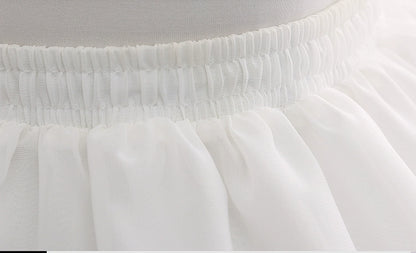 Manyiluo - White Adjustable Boned Lolita Petticoat, 18.1" (46 cm) 43947:790349
