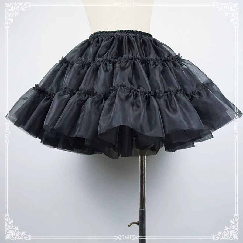 Eieyomi - 16.9" (43 cm) Daily Lolita Petticoat, Ruffles (Black) 43972:791333