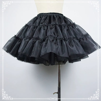 Eieyomi - 16.9" (43 cm) Daily Lolita Petticoat, Ruffles (Black) 43972:791333