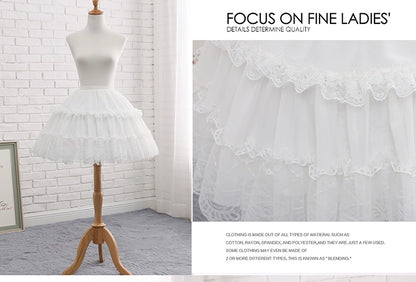 Manyiluo - White Adjustable Boned Lolita Petticoat, 18.1" (46 cm) 43947:790343