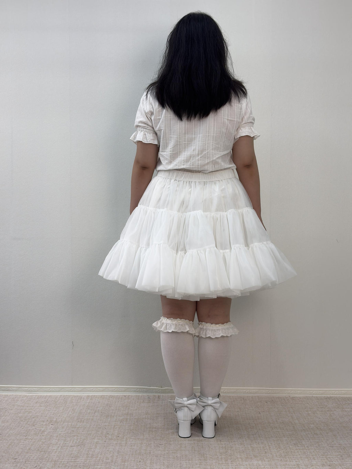 Noloria 18.9" (48 cm) High Volume Plus Size Lolita Petticoat, Cloud Bloom 45716:872702