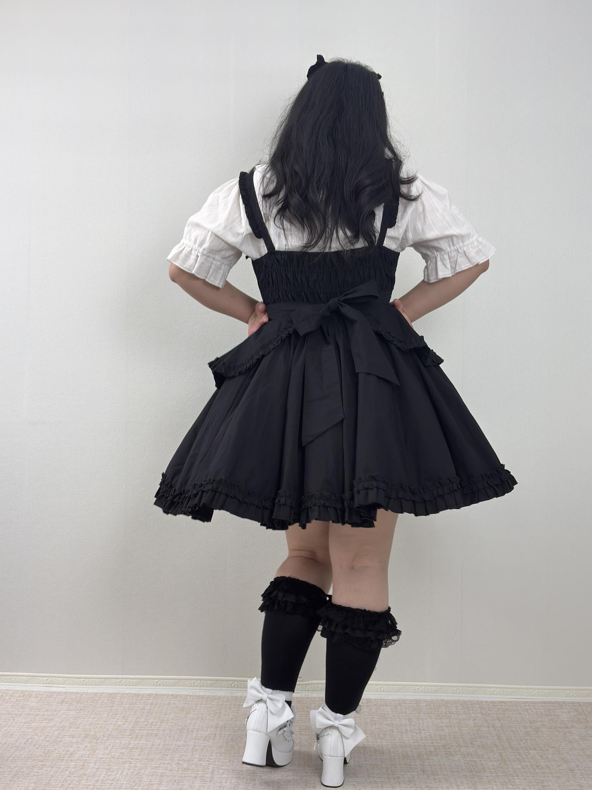 Cotton Plus Size Lolita JSK Dress, Full Back Shirring 45594:865173