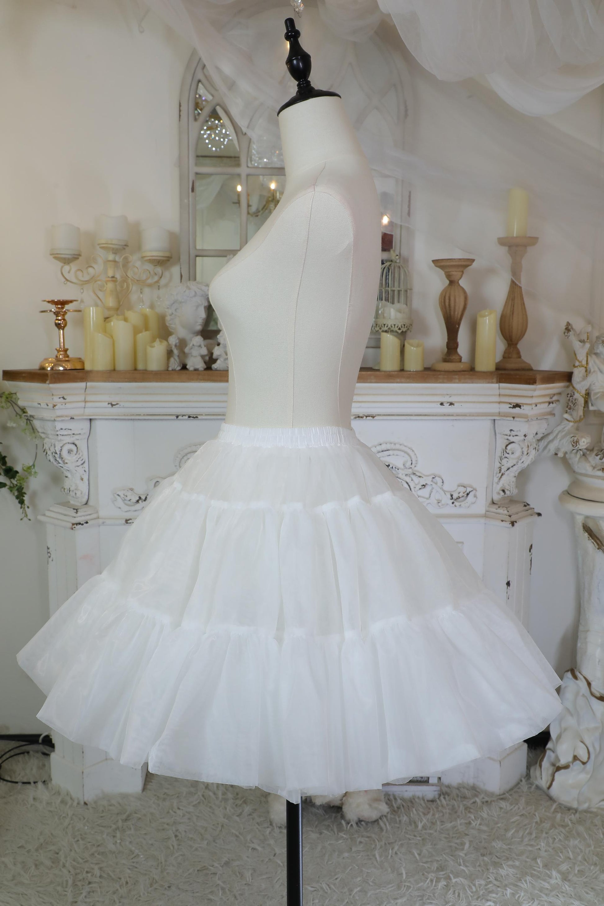 Noloria - White Puffy Lolita Petticoat, 17.7" (45 CM), Cotton Lining 43722:783763