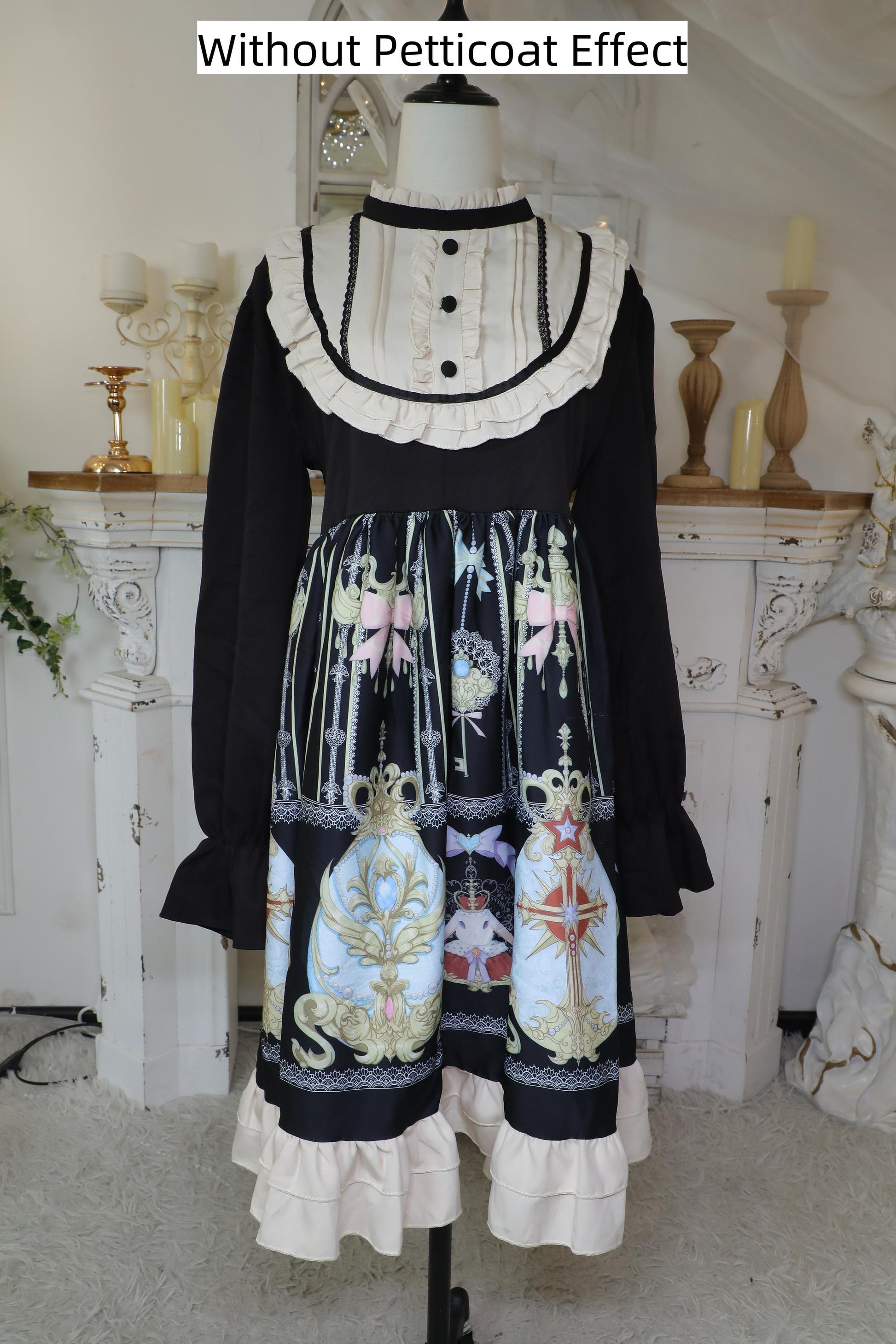 Noloria - White Puffy Lolita Petticoat, 17.7" (45 CM), Cotton Lining 43722:783766