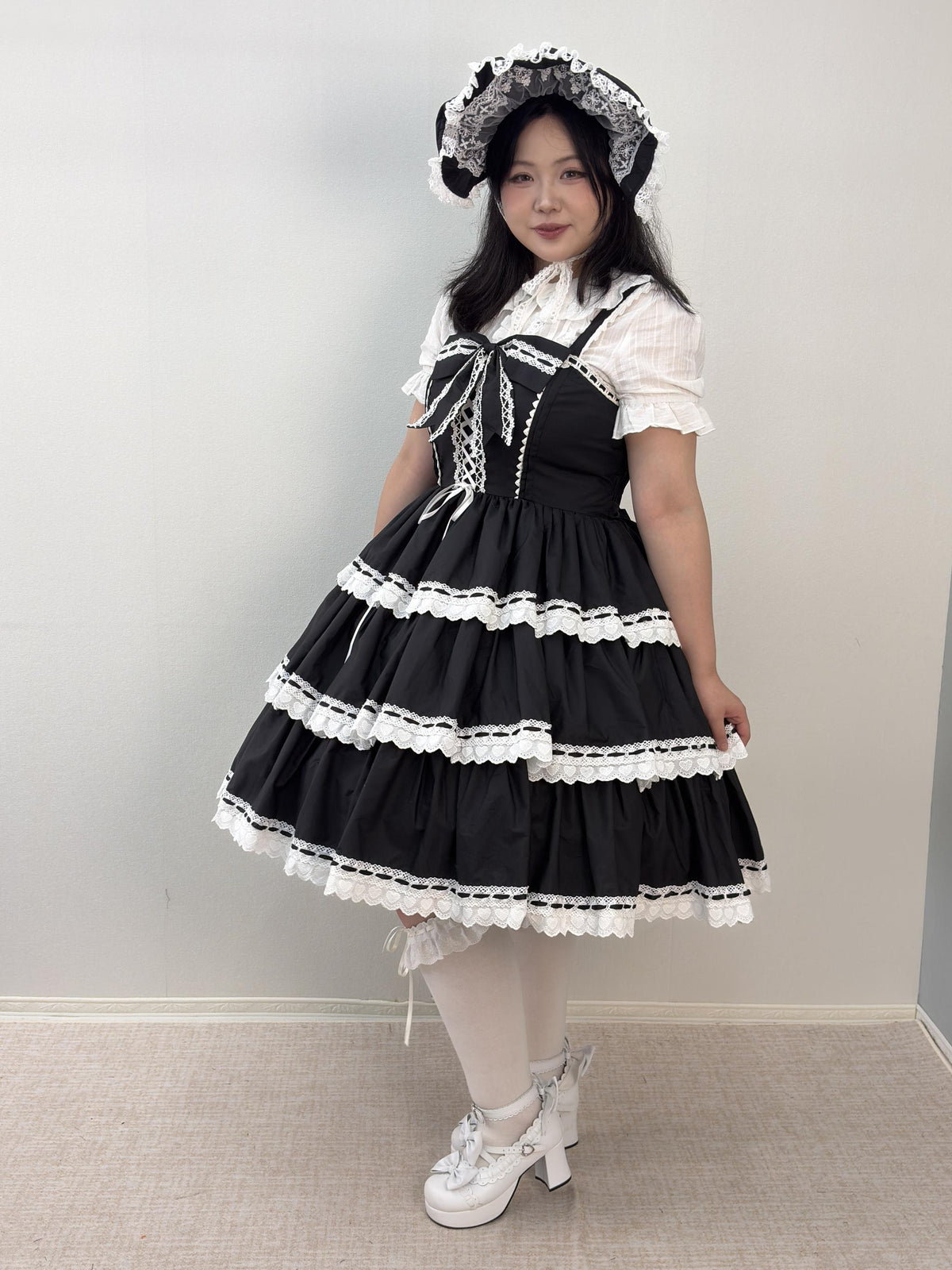 Noloria 21.7" (55 cm) Hoop Puffy Plus Size Lolita Petticoat, Moon Cage 45907:871682
