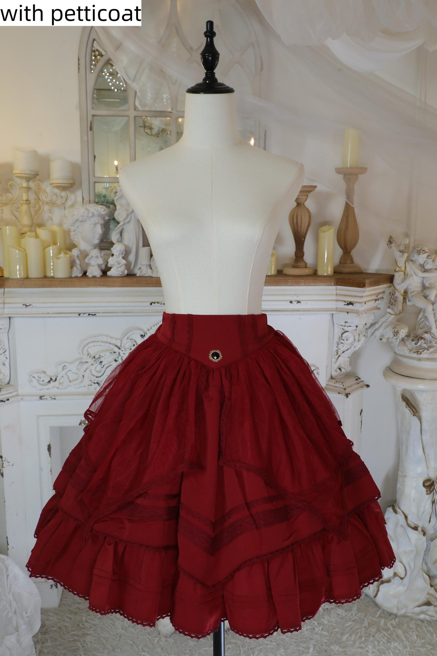 Noloria - 17.7" (45 cm) Organza Lolita Puffy White Petticoat 43720:784185