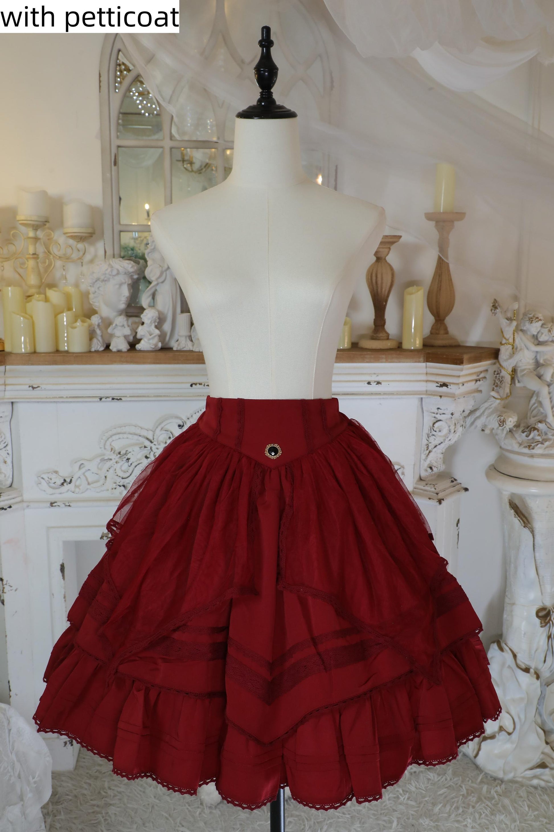 Noloria - 17.7" (45 cm) Organza Lolita Puffy White Petticoat 43720:784185