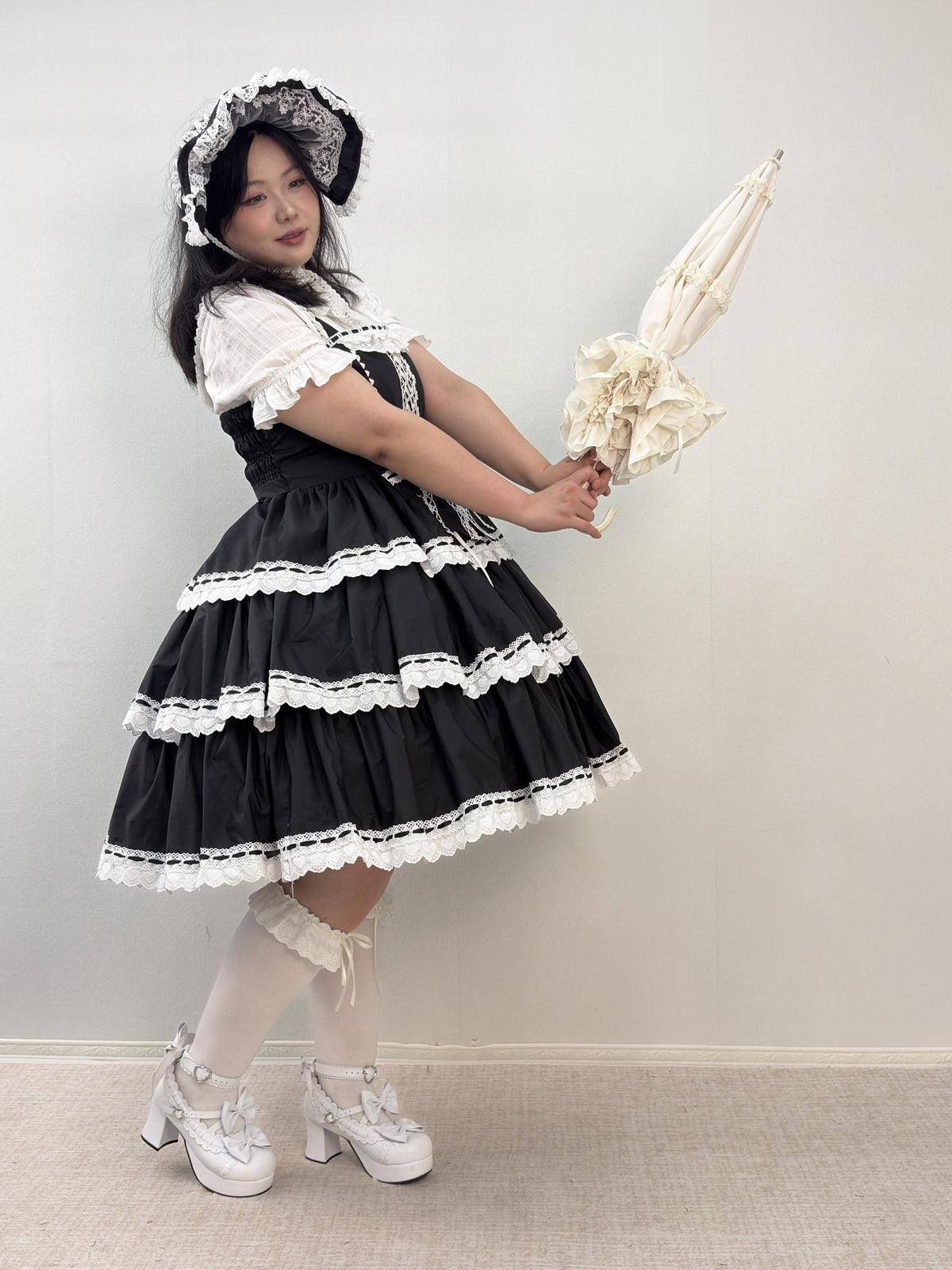 Noloria 21.7" (55 cm) Hoop Puffy Plus Size Lolita Petticoat, Moon Cage 45907:871684