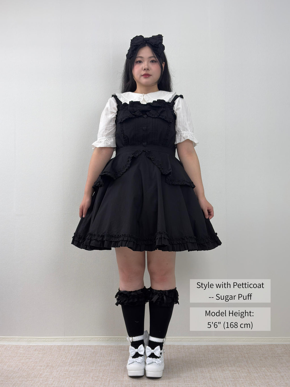 Cotton Plus Size Lolita Jumper Dress, Full Back Shirring 45594:875152