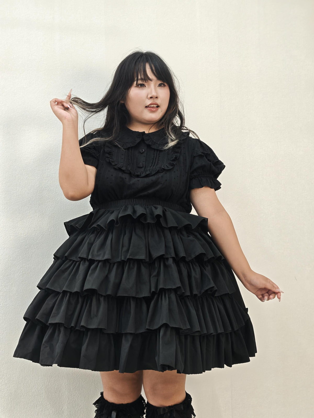 Plus Size Sweet Lolita Cotton Blouse, Peter Pan Collar 46015:872424