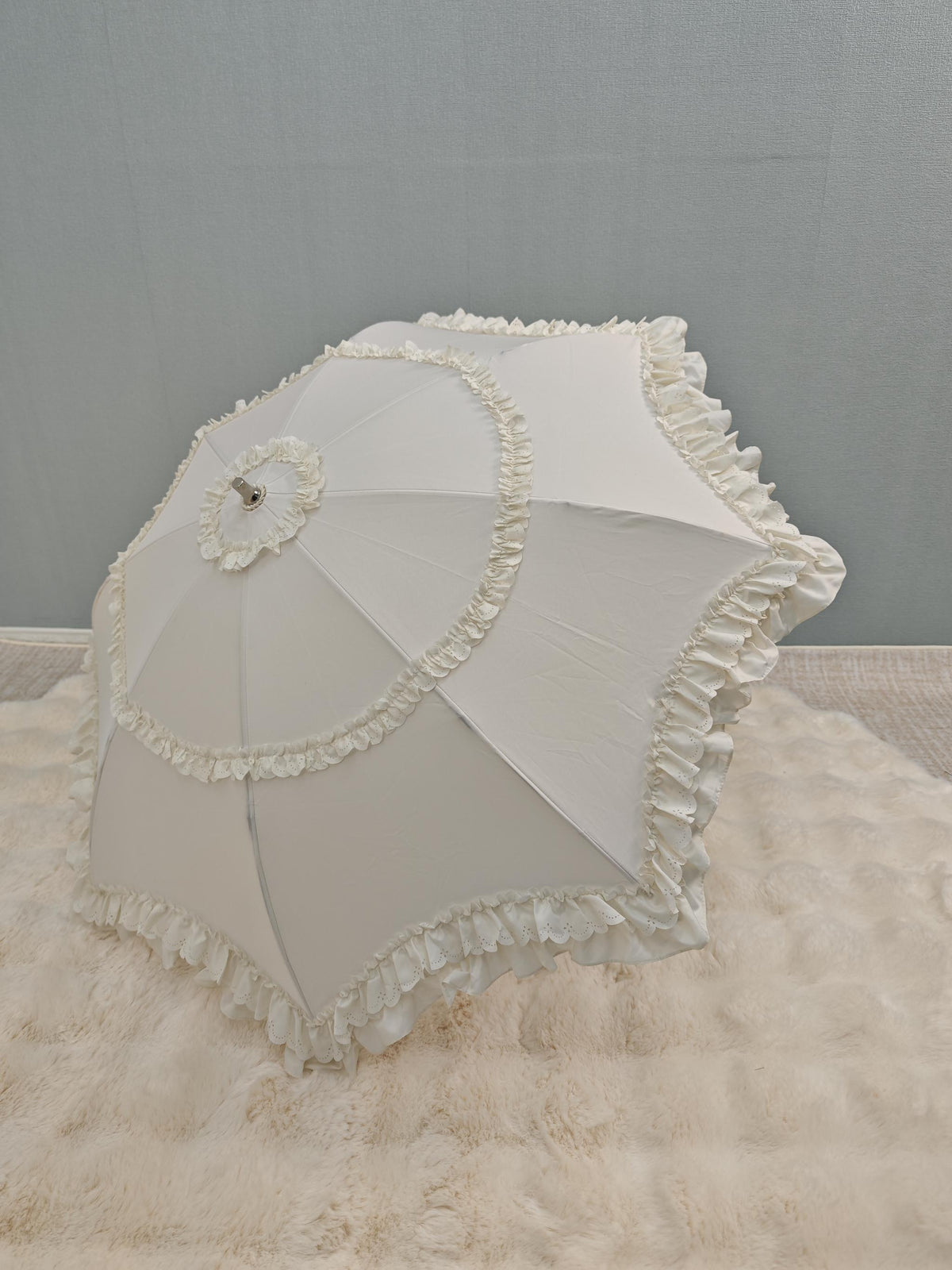 Classic Lolita Parasol, UV Two-Fold for Daily Use (Ivory) 46003:871630