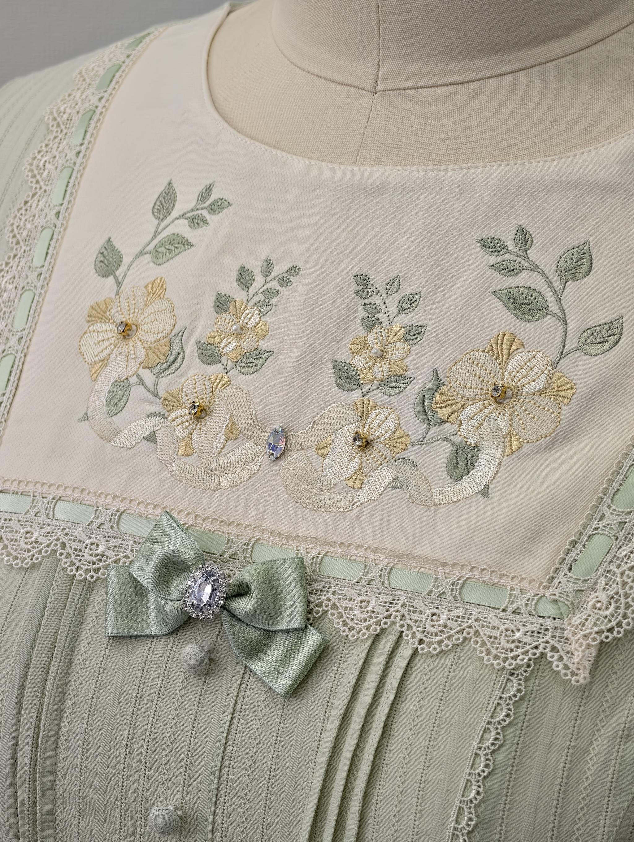 Cotton Plus Size Lolita Jumper Dress, Floral Embroidery 45595:865106