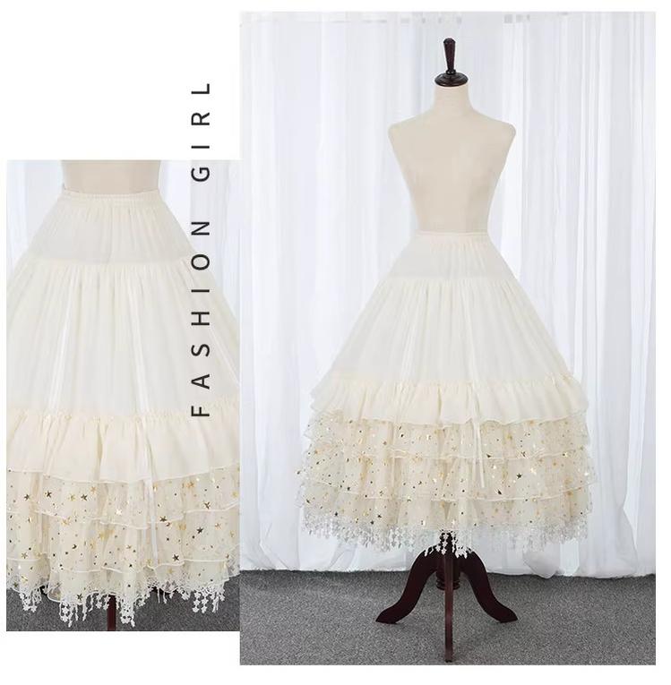 Manyiluo - Wedding Lolita Petticoat, Detachable Bone Support (Ivory) 43963:790572
